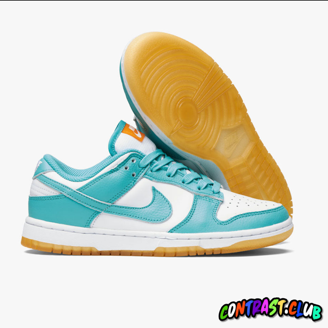 Nike Women's Dunk Low White / Washed Teal - Kumquat