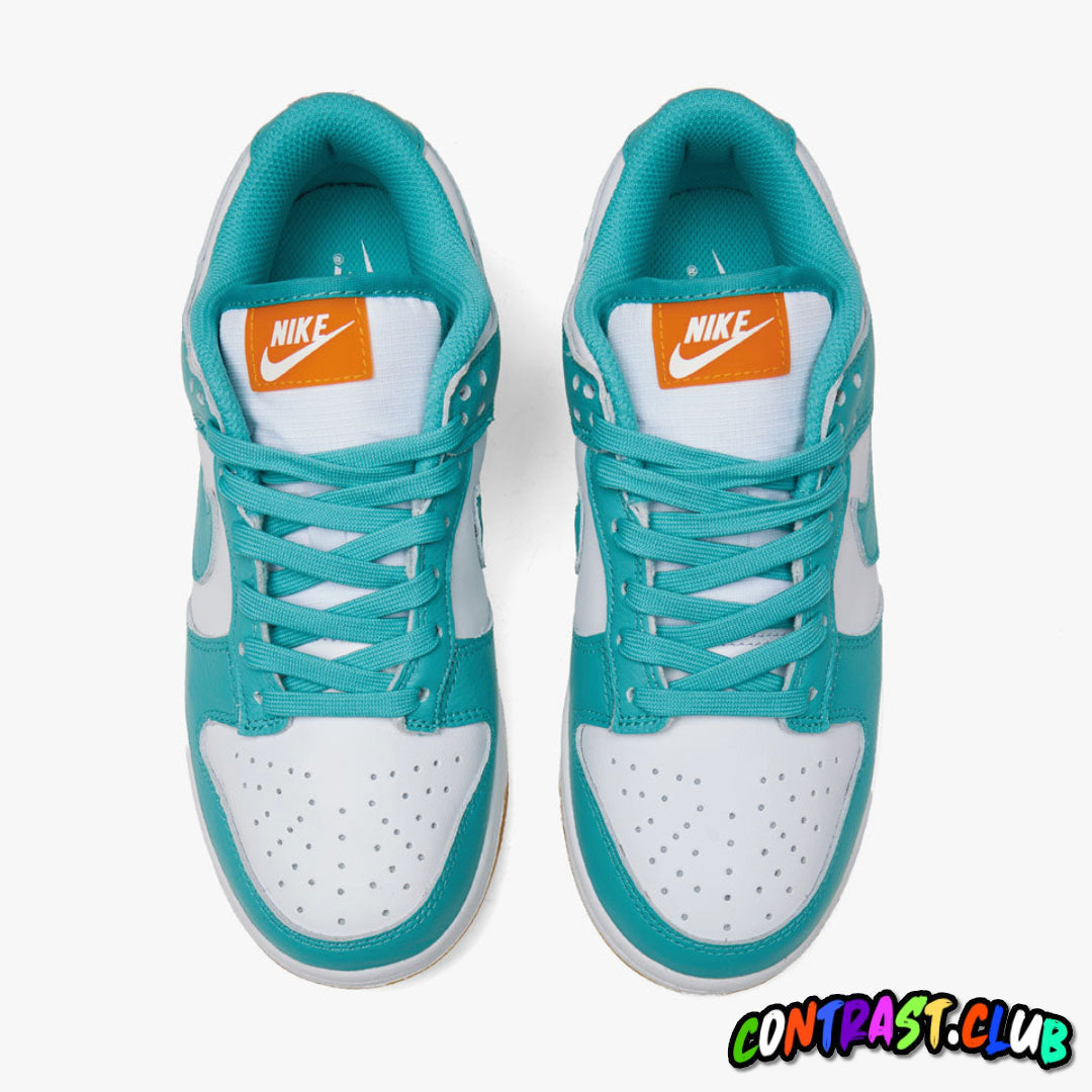 Nike Women's Dunk Low White / Washed Teal - Kumquat