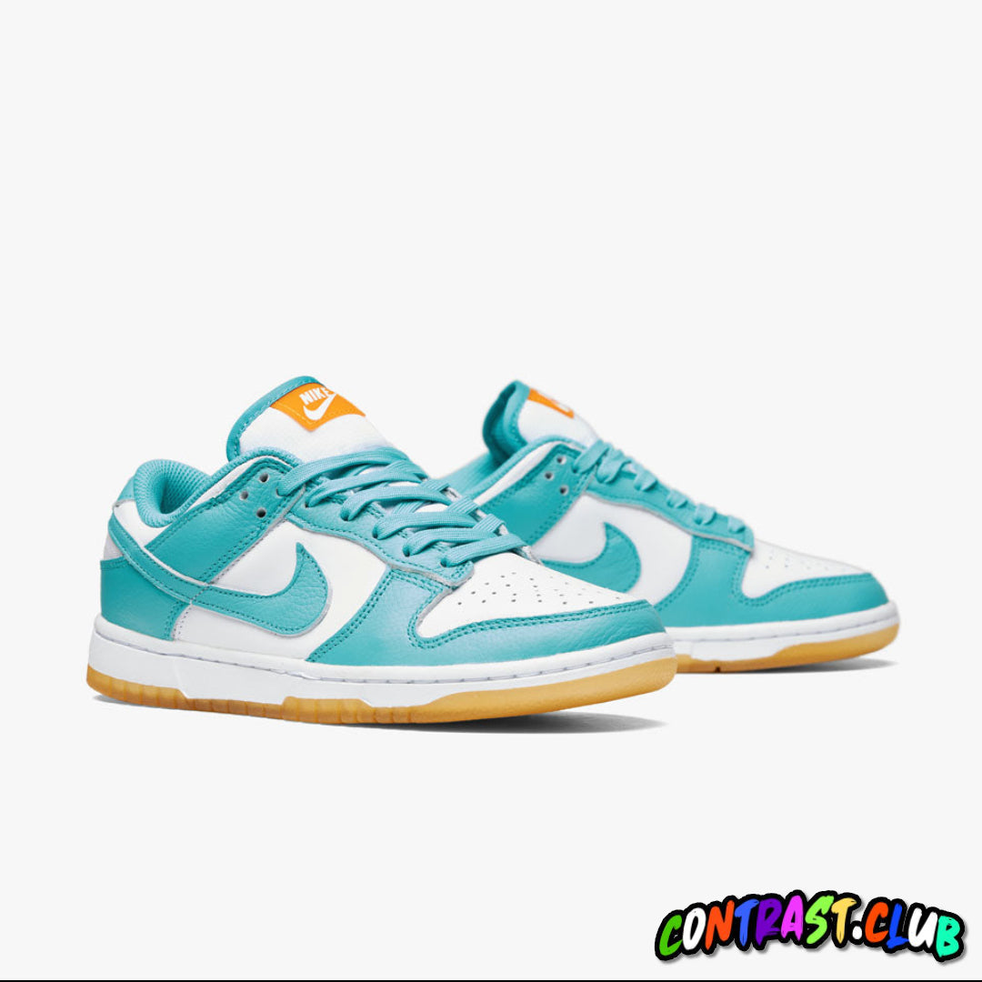 Nike Women's Dunk Low White / Washed Teal - Kumquat