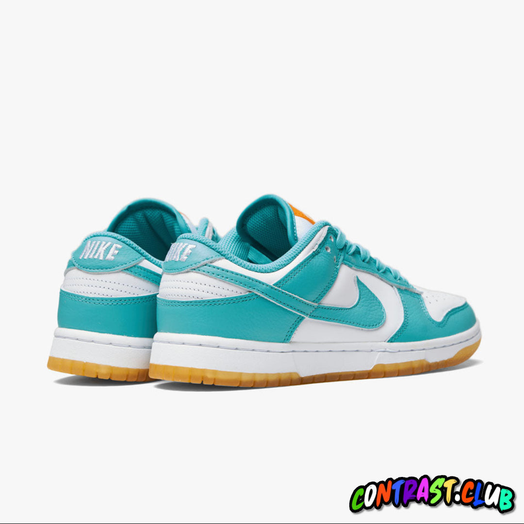 Nike Women's Dunk Low White / Washed Teal - Kumquat